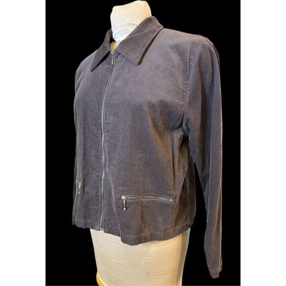 White Stag Gull Zip Gray Corduroy Jacket Sz. L Zip Pockets - Picture 7 of 10